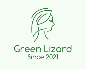 Green Woman Line Art logo design