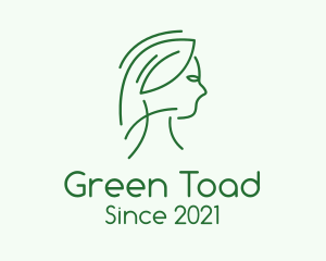 Green Woman Line Art logo design