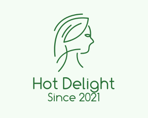 Green Woman Line Art logo design