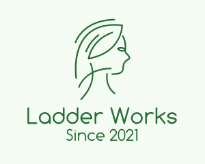 Green Woman Line Art logo design