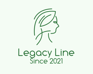 Green Woman Line Art logo design