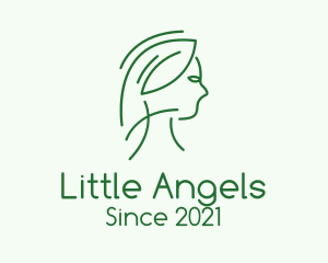 Green Woman Line Art logo design