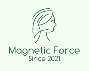 Green Woman Line Art logo design