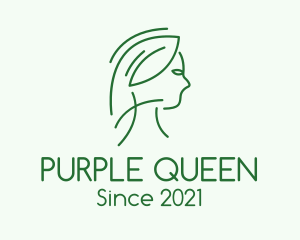 Green Woman Line Art logo design