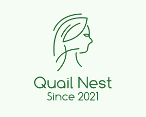 Green Woman Line Art logo design