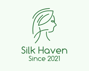 Green Woman Line Art logo design