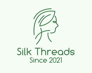 Green Woman Line Art logo design