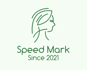 Green Woman Line Art logo design