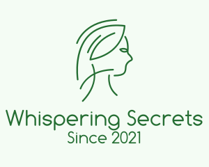 Green Woman Line Art logo design