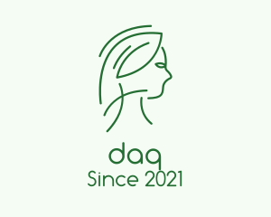 Massage - Green Woman Line Art logo design