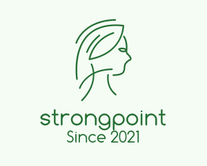 Simple - Green Woman Line Art logo design