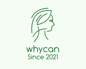 Green Woman Line Art logo design