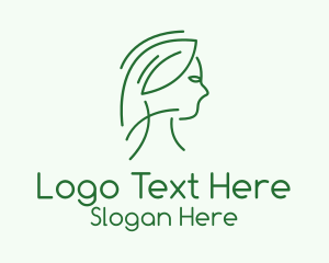 Green Woman Line Art Logo