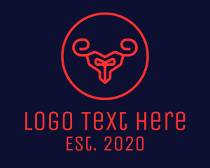 Cow - Red Evil Goat logo design