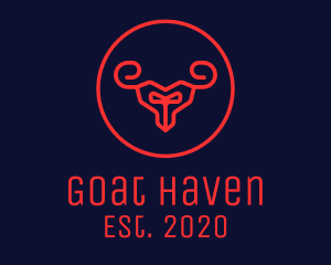 Goat - Red Evil Goat logo design