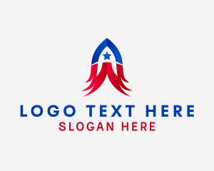 Startup - American Wings Rocket Letter A logo design