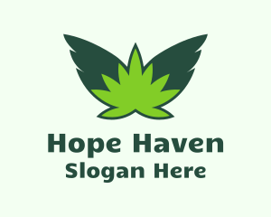 Flying Weed Leaf Logo