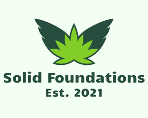 Herb - Flying Weed Leaf logo design