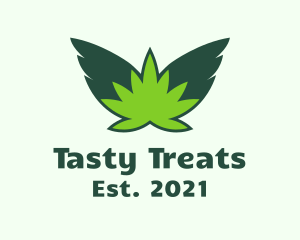 Edibles - Flying Weed Leaf logo design