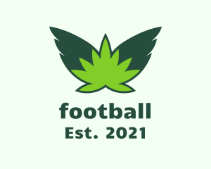 Marijuana - Flying Weed Leaf logo design
