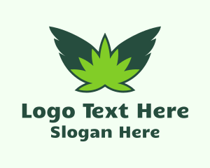 Flying Weed Leaf Logo