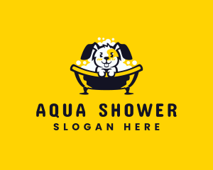 Shower - Bathtub Pet Dog Grooming logo design