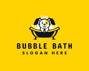 Bathtub Pet Dog Grooming logo design