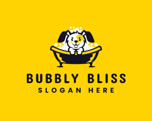 Bathtub Pet Dog Grooming logo design