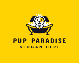 Bathtub Pet Dog Grooming logo design