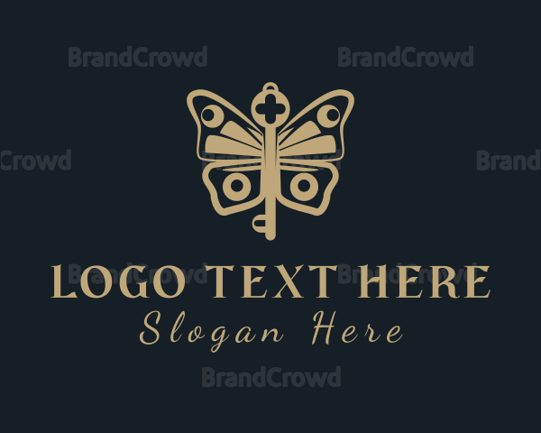 Gold Butterfly Key Logo