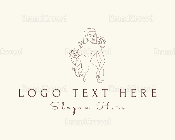 Floral Nude Lady Logo