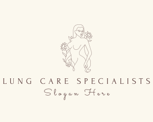 Floral Nude Lady logo design