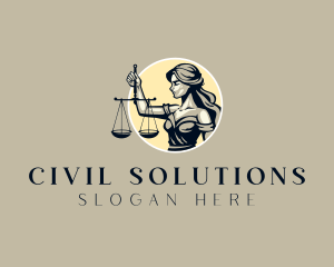 Civil - Female Justice Scales logo design