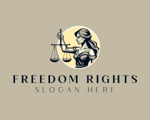 Rights - Female Justice Scales logo design