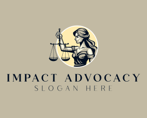 Advocacy - Female Justice Scales logo design