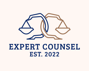 Counsel - Vintage Justice Scale logo design