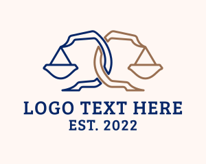 Blue - Vintage Justice Scale logo design