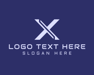 Serious - Violet Tech Letter X logo design