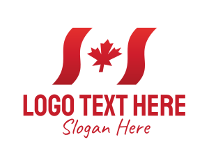 White - Wavy Canada Flag logo design