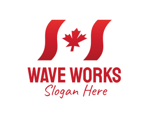 Wavy Canada Flag  logo design