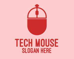 Red Computer Mouse logo design