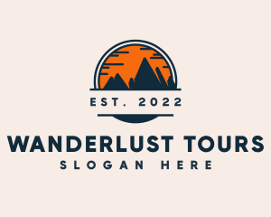 Sunset Silhouette Mountain logo design