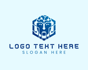 Cyborg - Hexagon Cyber Tech AI logo design