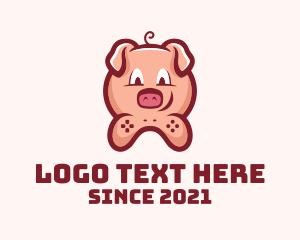 Gamer Youtuber - Game Controller Pig Mascot logo design