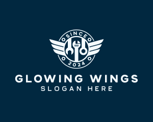 Handyman Wings Wrench logo design