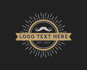 Hipster Gentleman Moustache logo design