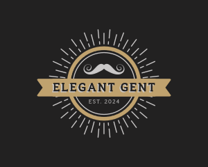 Hipster Gentleman Moustache logo design