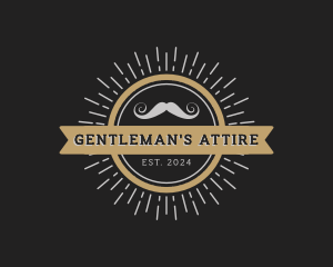 Hipster Gentleman Moustache logo design