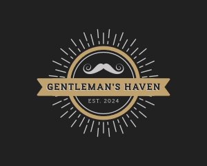 Men - Hipster Gentleman Moustache logo design