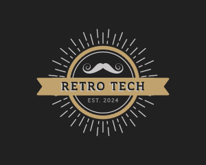 Hipster Gentleman Moustache logo design